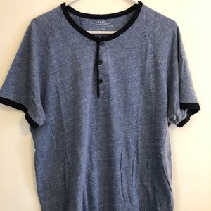 JCREW Blue Henley T-Shirt Large